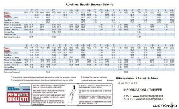 расписание автобусов, Неаполь, Помпеи, sita, компания sita, перевозчик, sita bus, timetable, from Naples, to Pompeii