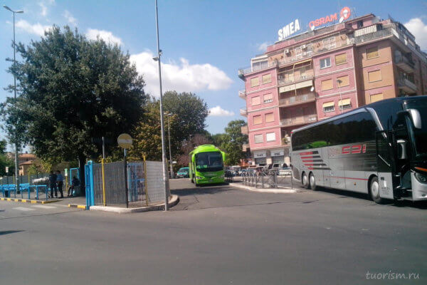 автобус, Flixbus, зелёный, зеленый автобус, Рим, автостанция, green bus, Rome, Италия
